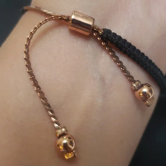 Rose Gold Clover Pave Adjustable Bracelet - Picture 3 of 6